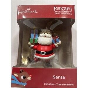 New Hallmark Rudolph The Red-Nosed Reindeer Santa Christmas Tree Ornament